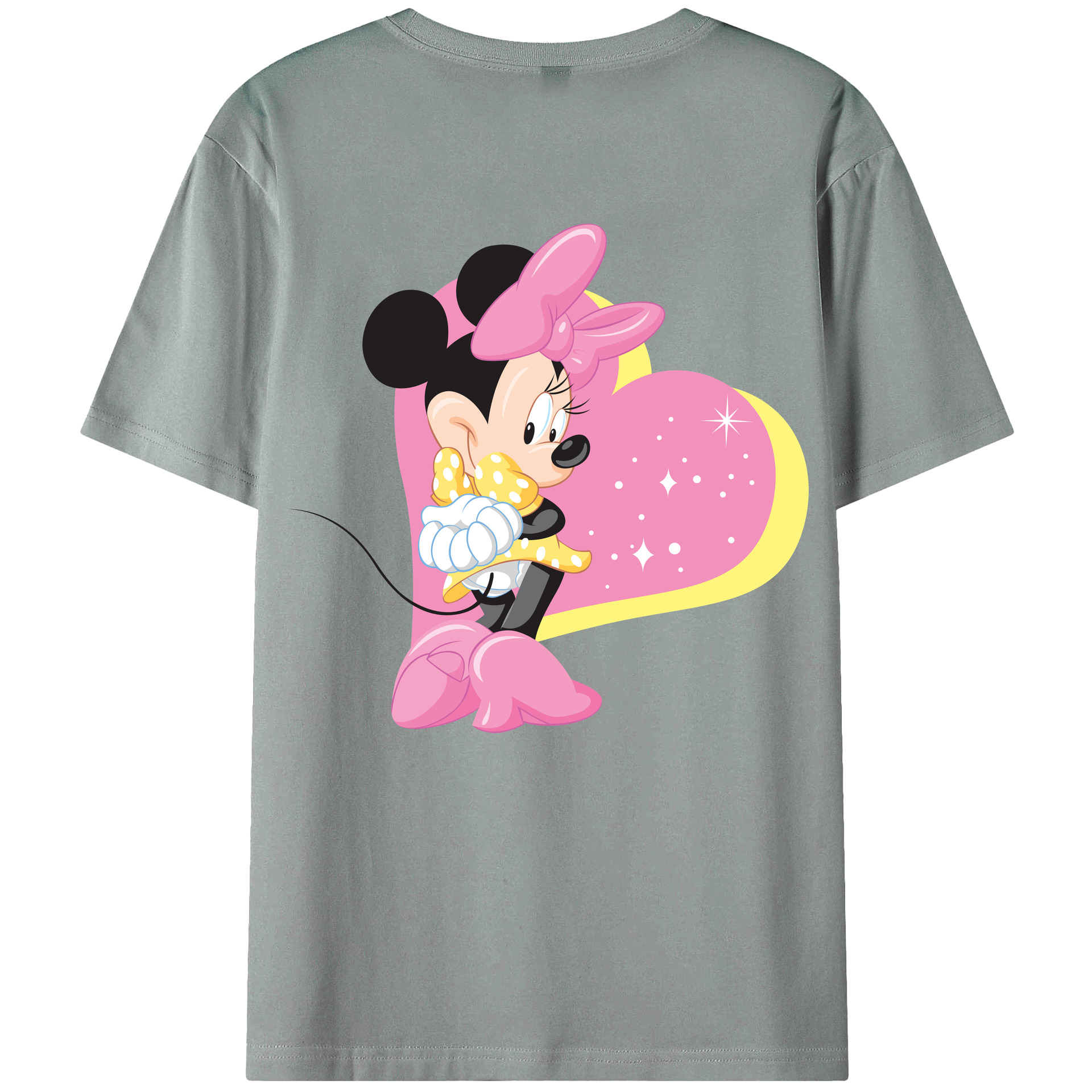 ミッキーマウス Mickey Mouse 綿100％ メンズ半袖Tシャツ（バックプリント） 通気性